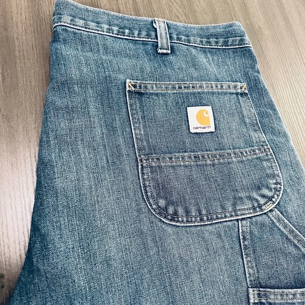 Carhartt Jeans Mens 42X30 Blue Relaxed Fit Straight Leg Carpenter Work Denim